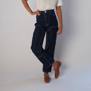 Jesse Kamm Patchfront Handy Pants — Dark Blue Japanese Denim, size 10